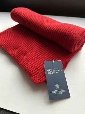 £44.99 • Buy 100% Pure Cashmere Chunky Ribbed Red Scarf 165x25cm RRP£179 Soft & Very Warm