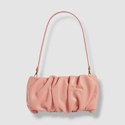 $78.98 • Buy $195 Staud Women Pink Ruched Leather Bean Shoulder Handbag Clutch Purse Bag