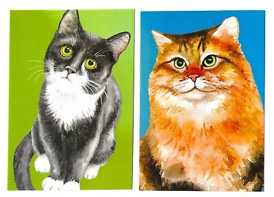 Set Of 4 Kitty Cat Blank Note Cards Pet Partners 2 Designs 6.5  Orange Tabby • $6.94