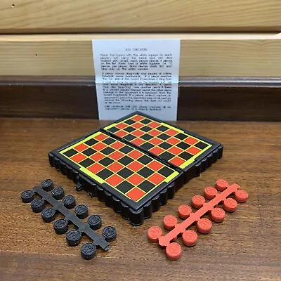 New VTG Travel Checkers Game Mini Miniature Pocket Magnet FUNTASTIC • $9.95