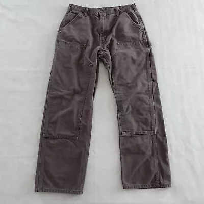 Carhartt Double Knee Dungaree Pants 34x30 Rivets Brown Vtg American Workwear • $100