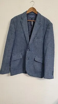 Joseph Abboud Indigo Blue Blazer Sport Coat Jacket Linen/Cotton Size M Denim  • $55