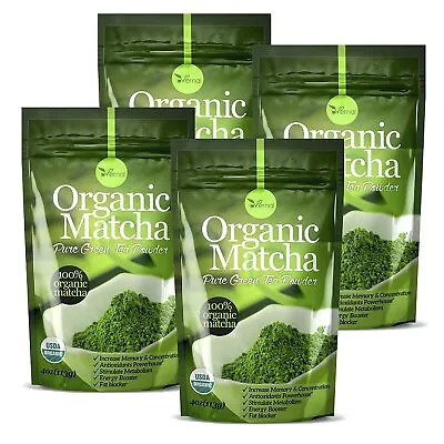 Organic Matcha Green Tea Powder For Latte Unsweetened Culinary Grade 4 Pack • $49.99