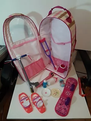18 Inch Doll Carrier Backpack W/ American Girl Accessories & Others. No Doll. • $9