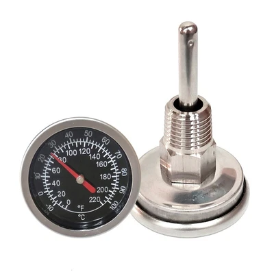 £5.32 • Buy 1/4 NPT -10-100℃/0-220ºF Dial Thermometer For Kettle Boiler Temperature Gauge
