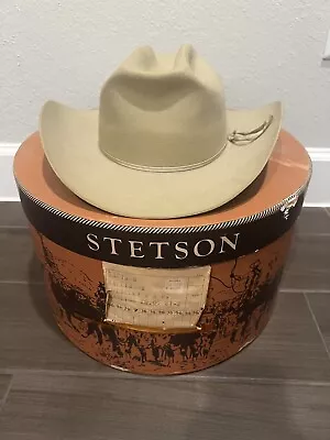 RARE STETSON Silver Belly 3X Beaver Cowboy Hat W/Original Box Vintage Size 7 • $249