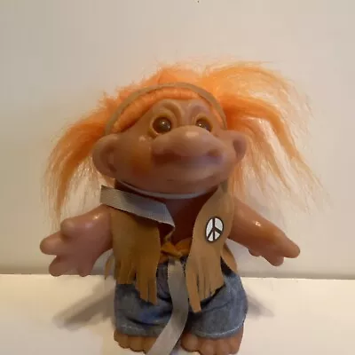 DAM Norfin Troll Doll 5  Hippie Orange Hair 1986 • $22.49