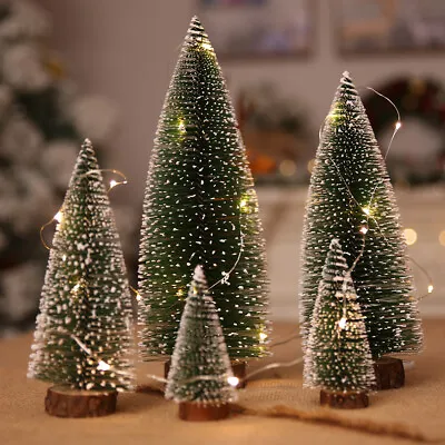 £4.19 • Buy Mini Christmas Tree Fake Pine Tree Mini Sisal Bottle Brush Snow Frost Tree UK
