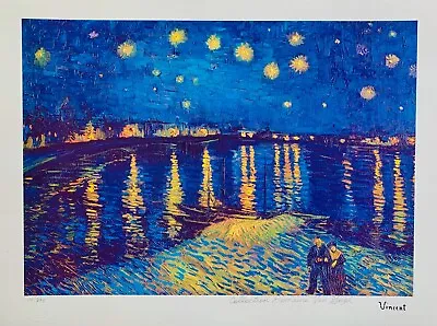 Vincent Van Gogh STARLIGHT OVER RHONE Estate Signed Limited Edition Giclee 13x17 • $59.99