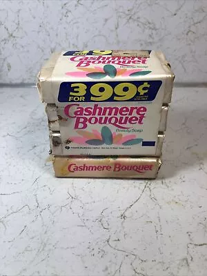 4 Bars Vintage Cashmere Bouquet Beauty Bar Soap Bath Size 4.50oz New Old Stock • $23.98