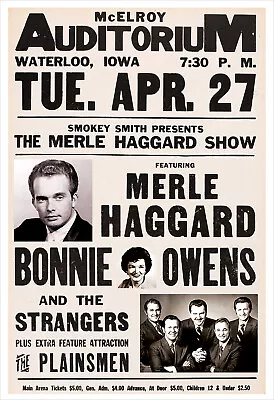 $14.50 • Buy Merle Haggard 1971 Concert Poster Print