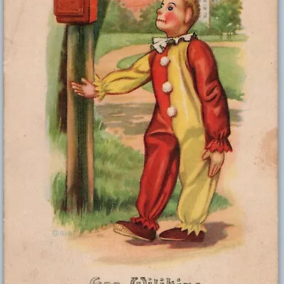 C1910s Clown Joker Art Illustration PC Gee Wilikins Poem Gartner Steampunk A189 • $9.75