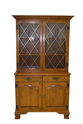 Ethan Allen Heirloom China Cabinet Server Maple Vintage #10-6006/6009 211 Nutmeg • $995