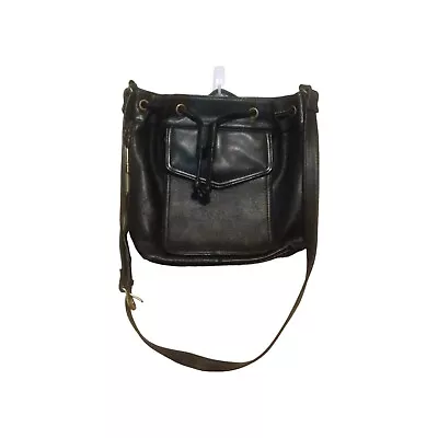 Vintage Fossil Crossbody Genuine Black Leather Purse 75082 • $16.99