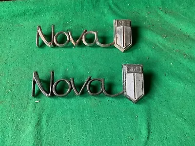 Nova Chevy Pair Lot Of 2 Part # 4548122 & 7659904 Name Badge Emblem Vintage • $14.99