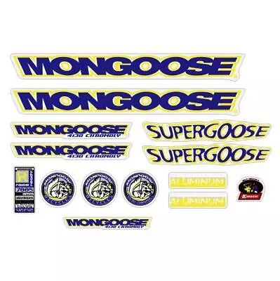 Mongoose - 1998 Supergoose For Black Frame - Decal Set - Old School Bmx • $88