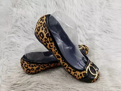 MERONA Cheetah Leopard Animal Faux Hair Flats Casual Shoes Size 8.5 • $19.99