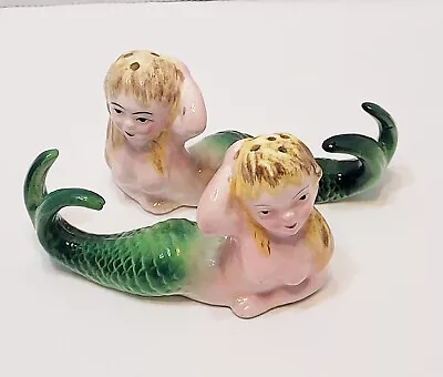 Vintage Palmar Mermaids Salt Pepper Shakers Blonde Japan • $79