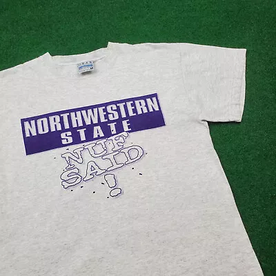 Vintage Northwestern State Demons Shirt Mens Gray Nuf Said NCAA Football USA 90s • $29.95