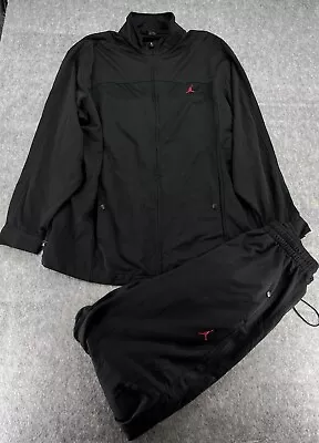 Air Jordan Mens Black Red Warm Up Rare Track Suit Set Size 3XL • $189.99