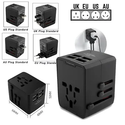$21.99 • Buy International Universal Travel Adapter 3 USB &Type-C Outlet Converter Plug Power