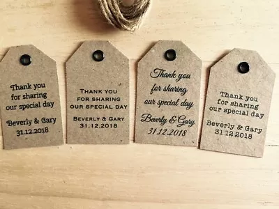 £1.05 • Buy Personalised Wedding Gift/Favour Tags Packs 10,25,50-Vintage Luggage Label Kraft