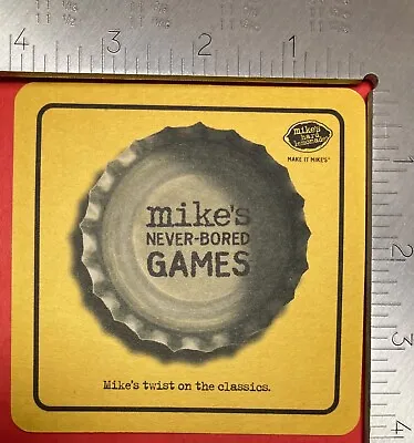 Mike's Hard Lemonade  Never Bored Games 2004 Football 4 Inch Square Beer Coaster • $14.99