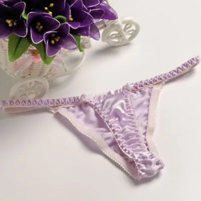 £9.99 • Buy 2pcs Teen Girls 100% Silk Thongs Underwear Panties Solid Knickers For Kids 12-14