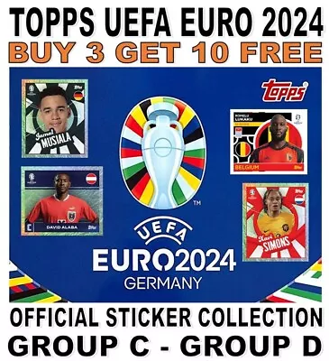Topps Euro 2024 Germany Sticker Collection - Group C - Group D  - England Wales • £0.99