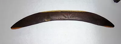 Vintage Aboriginal Wooden Boomerang - Mulga Hardwood - Hand Made Emu Pattern • $250