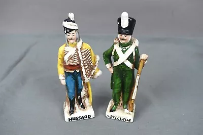 German Capodimonte Porcelain Ceramic French Military Figurines Hussard Artilleur • $79.99