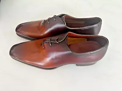 GORGEOUS Magnanni Men's Manning Cuero Monk Strap Oxfords Cognac US 12 UK 45 $395 • $319