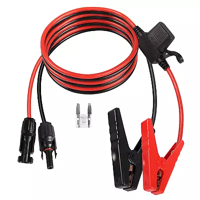 12AWG Solar Panel Connector To Alligator Clip Charging Extension Cable Battery C • £22.79