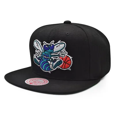 Charlotte Hornets Mitchell & Ness CLASSIC CORE Snapback HWC Hat = Black/Teal • $31.99