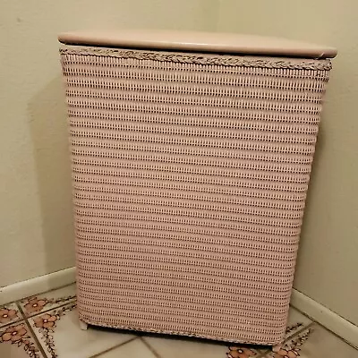 Vintage Pink Harvey Woven Wicker Laundry Hamper With Lid  • $65