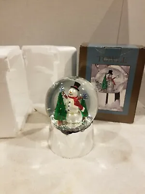 TOWLE SILVERSMITHS 2007 Snowman Christmas Tree Snow Globe SILVER MUSIC BOX MACYS • $29.87