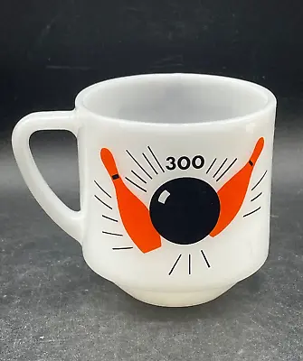 Coffee Cup/Mug Bowling 300 Prayer Federal Heat Proof Milk Glass Vintage • $25