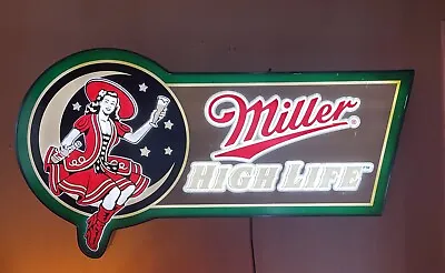 MILLER HIGH LIFE Neon GIRL ON THE MOON Bar Sign Neon Light Man Cave Advertising • $1299.99
