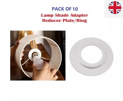 10 X Lamp Shade Adapter Reducer Plate / Washer / Ring Made From Metal ES To BC • £3.99