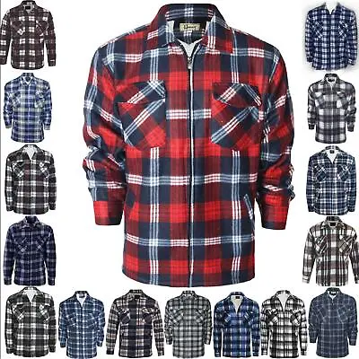 Mens Fleece Lined Padded Shirt Sherpa Thick Warm Lumber Jack Work Winter M-2xl • £17.99