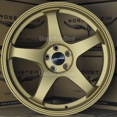 STAGGERED 5x100 18x8.5 18x9.5 ROSENSTEIN CR GOLD 5 SPOKES SPORT WHEELS SET • $672