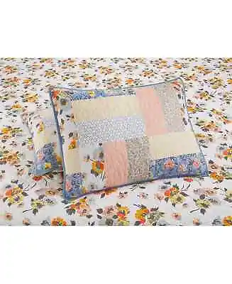 Martha Stewart Bedding Fair Breeze Pillow Sham Quilted Floral STANDARD $60 I393 • $13.39