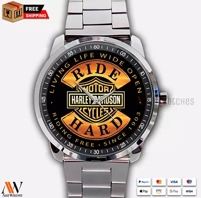 Harley Davidson Ride Hard Logo Quartz Watch Men's Wristwatches • $24.99