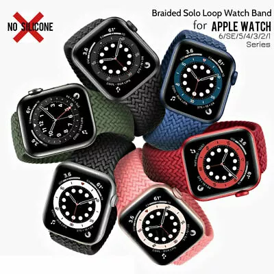 Woven Nylon Sport Strap Band 38/40/41/42/44/45mm For Apple Watch 7 6 5 4 3 2 SE • £2.59