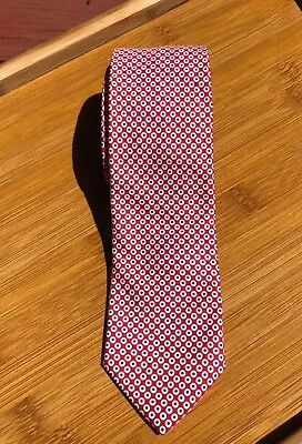 J Crew Ludlow Cotton Tie - Red With White & Blue Dots • $4.99