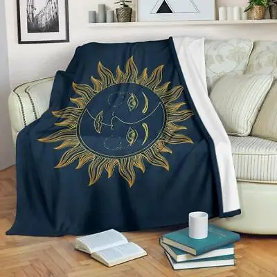 Sun Moon Polarity Blanket Throw Fleece Cozy Couch Sofa Plush Bedding Gift • $59.99