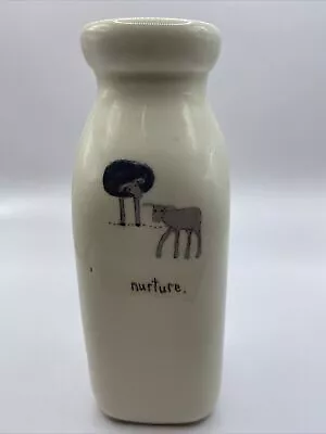 Milk Bottle Pottery By Beth Mueller Vase.  Nurture. Sheep Lambs Studio Art Pott • $4