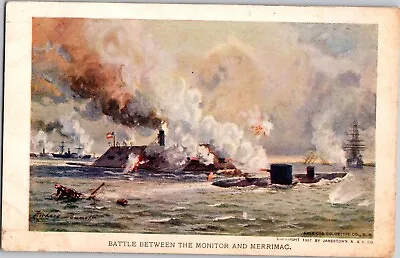 1907 Vintage Postcard Monitor & Merrimac Battle Navy Civil War • $15.70