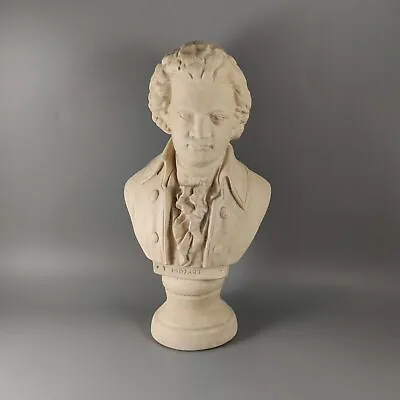 Mozart Bust 12  Clay Plaster Figurine Statue Vintage Classical Music Decor • $5