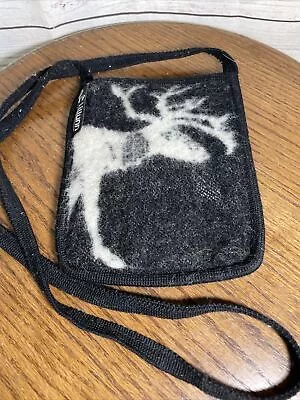 Women’s Black Wool Moose Print Lillunn Small Bag • $0.99